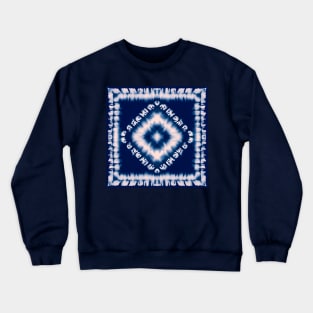 Blue and Pink Tie Dye Diamond Pattern Crewneck Sweatshirt